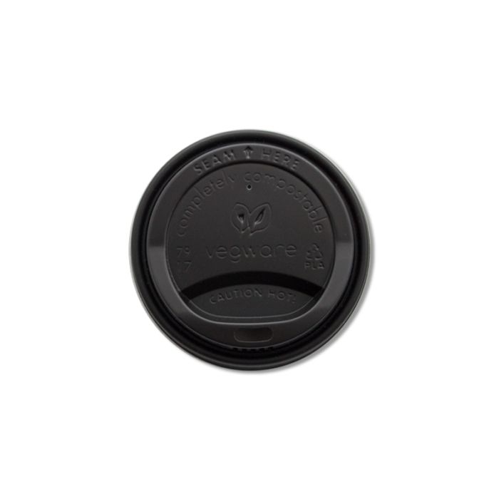 Deksel zwart (PLA) voor 10-12-16oz / 300-360-480ml (koffie)beker